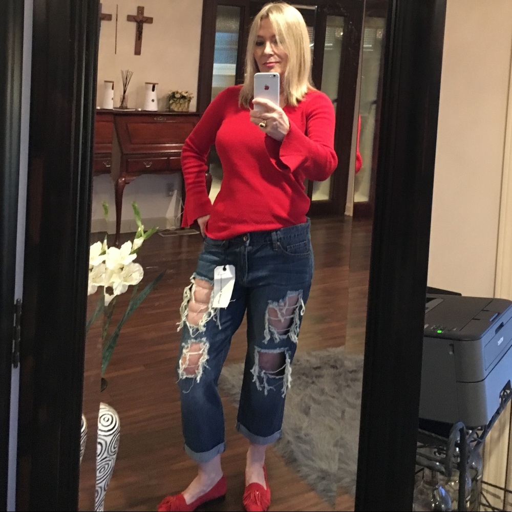 Distressed Capri pants 109% cotton - Picture 3 of 7